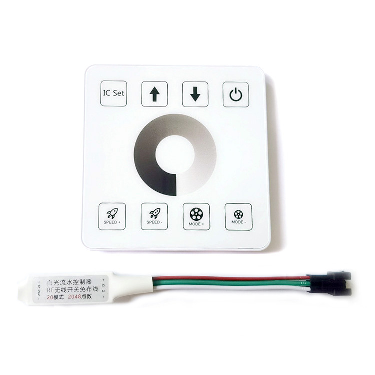 Flow Water Wireless Touch Panel RF Remote Control Addressable LED White Light Strip